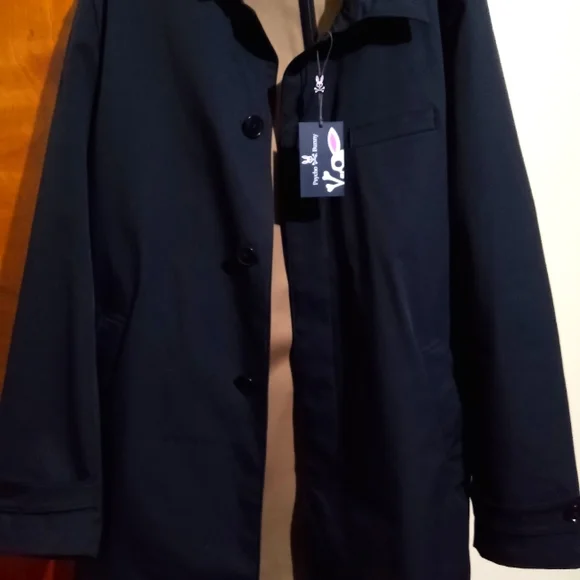 Psycho Bunny Trench Coat(Large)/Midnight Blue